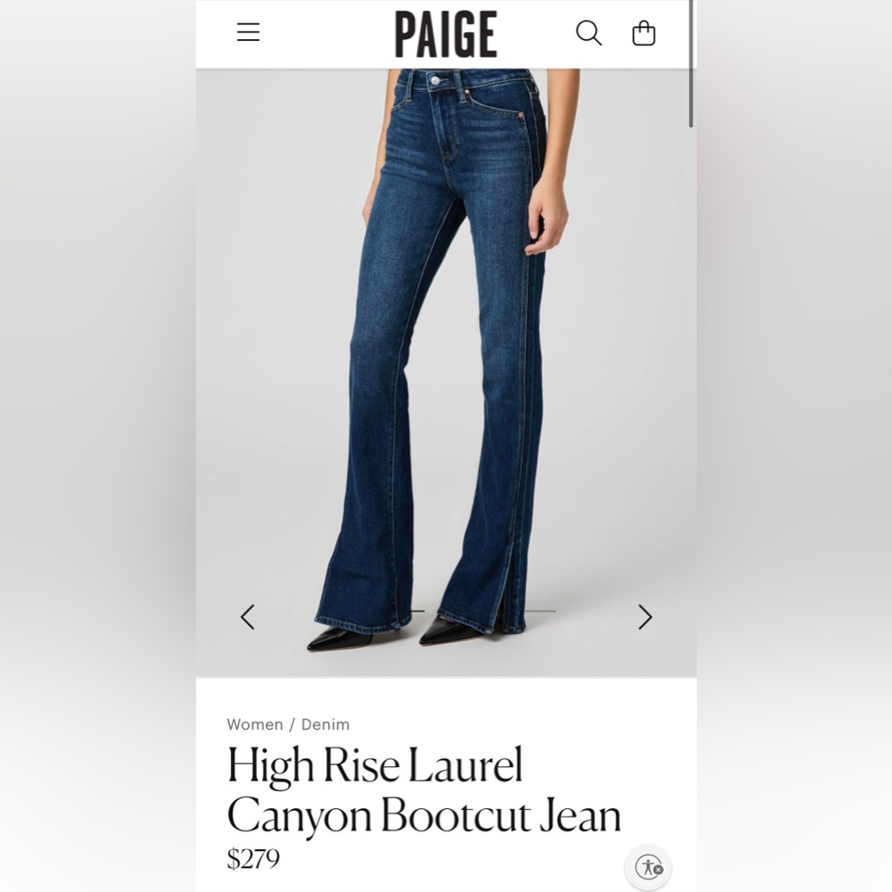 PAIGE High Rise Laurel Canyon Size 34